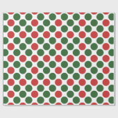 Kerstmis Kleuren Polka Dot Cadeaupapier (Vlak)
