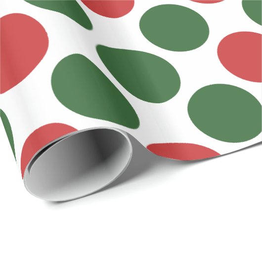 Kerstmis Kleuren Polka Dot Cadeaupapier (Rol Hoek)
