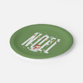 Kerstmis kleurig noel citaat Snowman Modern Papieren Bordje (Gekanteld)