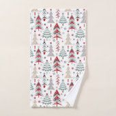 Kerstmis, kleurrijk, kerstboom, rood, groen bad handdoek (Handdoek)