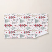 Kerstmis, kleurrijk, kerstboom, rood, groen bad handdoek (Handdoek)