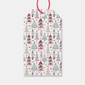 Kerstmis, kleurrijk, kerstboom, rood, groen cadeaulabel (Voorkant)