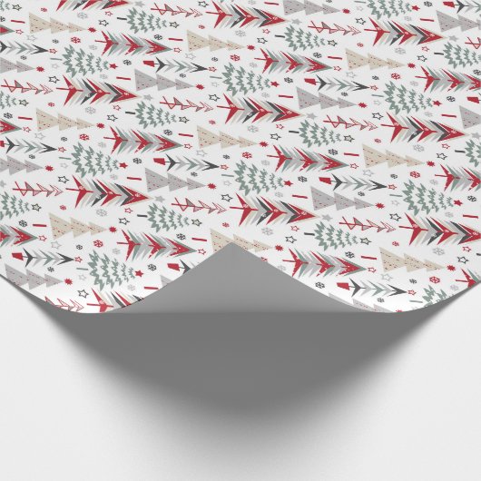 Kerstmis, kleurrijk, kerstboom, rood, groen cadeaupapier (Hoek)