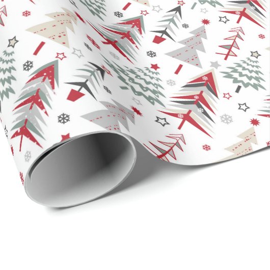 Kerstmis, kleurrijk, kerstboom, rood, groen cadeaupapier (Rol Hoek)