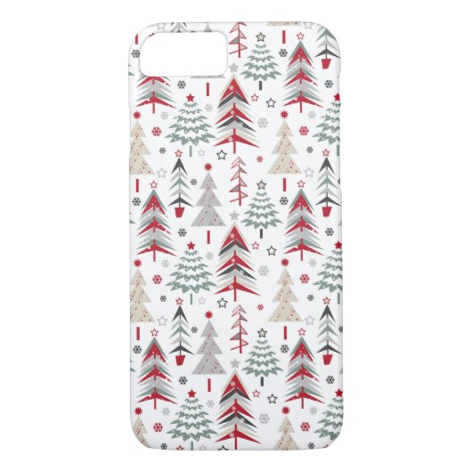 Kerstmis, kleurrijk, kerstboom, rood, groen Case-Mate iPhone case (Achterkant)