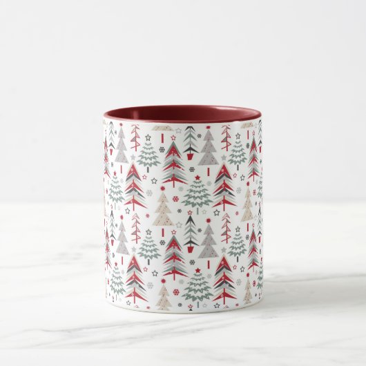 Kerstmis, kleurrijk, kerstboom, rood, groen mok (Midden)