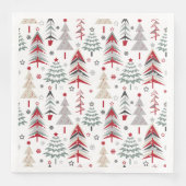 Kerstmis, kleurrijk, kerstboom, rood, groen servet (Voorkant)