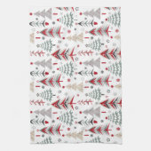 Kerstmis, kleurrijk, kerstboom, rood, groen theedoek (Verticaal)