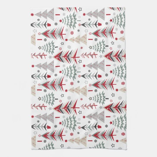 Kerstmis, kleurrijk, kerstboom, rood, groen theedoek (Verticaal)