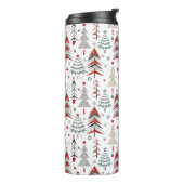 Kerstmis, kleurrijk, kerstboom, rood, groen thermosbeker (Gedraaid links)