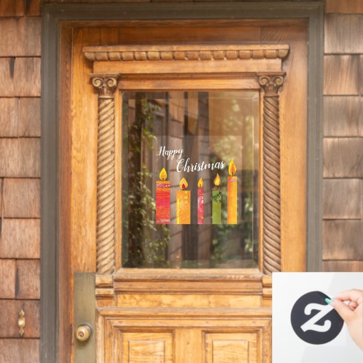 Kerstmis kleurrijke geschilderde papier uitgesnede raamsticker (Huis Deur)