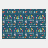 Kerstmis, kleurrijke leuke moderne blauwe feestdag inpakpapier vel (Voorkant)