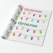 Kerstmis Kleurrijke Lichten Inpakpapier (Uitgerold)
