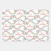 Kerstmis, kleurrijke, moderne groene feestdag inpakpapier vel (Voorkant 3)