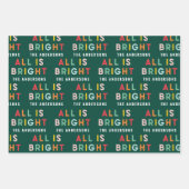 Kerstmis, kleurrijke, moderne groene feestdag inpakpapier vel (Voorkant)