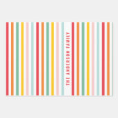 Kerstmis, kleurrijke, moderne groene feestdag inpakpapier vel (Voorkant 2)