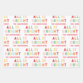 Kerstmis, kleurrijke, moderne groene feestdag inpakpapier vel (Voorkant)