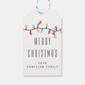 Kerstmis kleurrijke Vakantie Kerstmis licht Cadeaulabel (Achterkant)