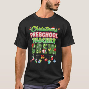 Kerstmis kleuterschool leraar Crew Merry Pine Tree T-shirt