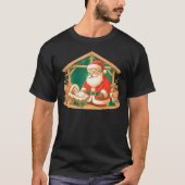 Kerstmis Knieling Sinterklaas Met Baby Jesus T-shirt (Voorkant)