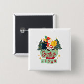 Kerstmis Knop Vierkante Button 5,1 Cm (Voorkant /achterkant)