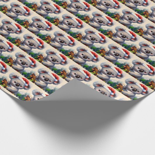 Kerstmis Koala 2 Cadeaupapier (Hoek)