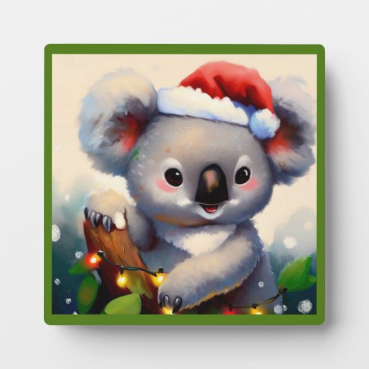 Kerstmis Koala 2 Fotoplaat (Voorkant)