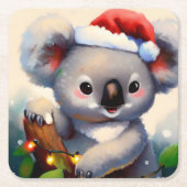 Kerstmis Koala 2 Kartonnen Onderzetters (Voorkant)