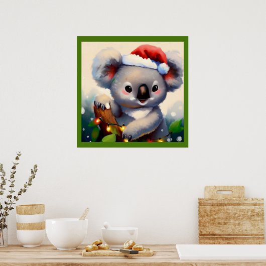 Kerstmis Koala 2 Poster (Keuken)