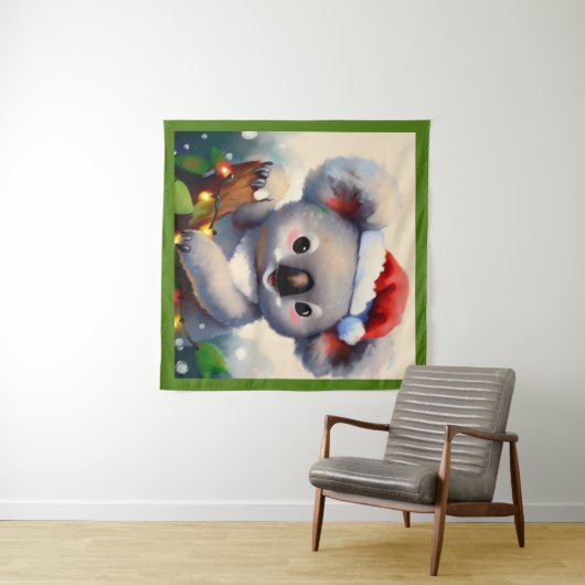 Kerstmis Koala 2 Wandkleed (In Situ (horizontaal))