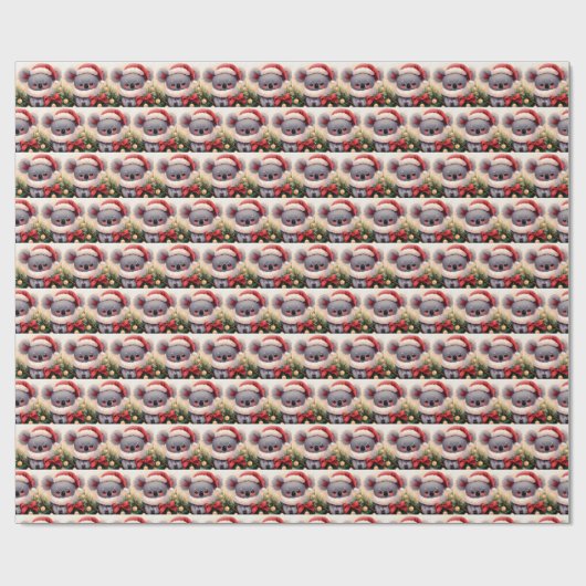 Kerstmis Koala 4 Cadeaupapier (Vlak)