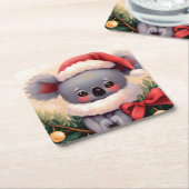 Kerstmis Koala 4 Kartonnen Onderzetters (Schuin)