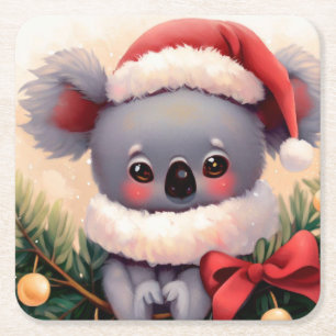 Kerstmis Koala 4 Kartonnen Onderzetters