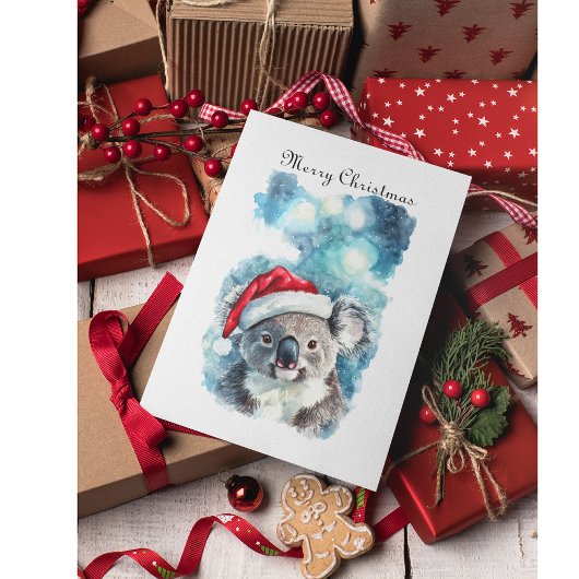 Kerstmis Koala, aanpasbaar Briefkaart