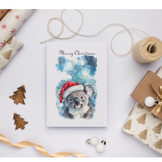 Kerstmis Koala, aanpasbaar Briefkaart