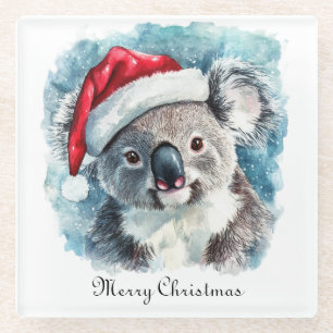 Kerstmis Koala, aanpasbaar Glazen Onderzetter