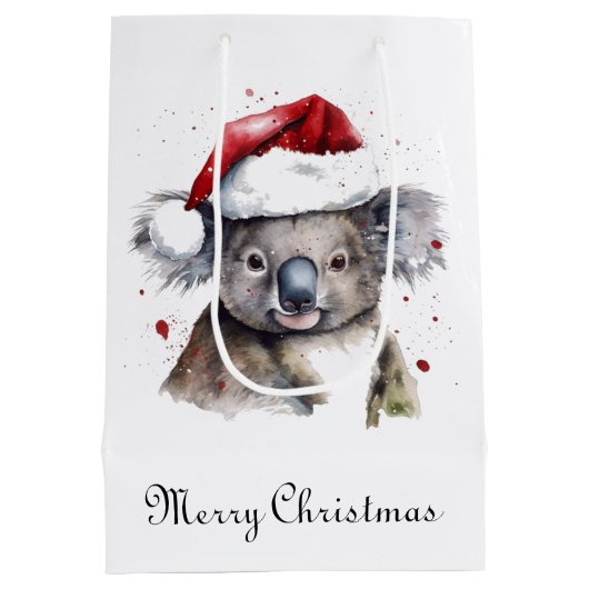 Kerstmis Koala, aanpasbaar Medium Cadeauzakje (Achterkant)