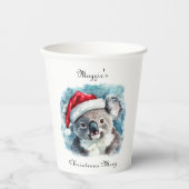 Kerstmis Koala, aanpasbaar Papieren Bekers (Voorkant)