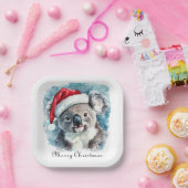 Kerstmis Koala, aanpasbaar Papieren Bordje (Feest)