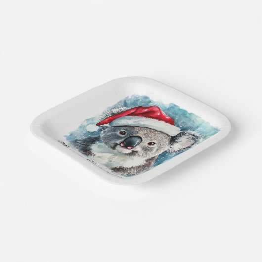 Kerstmis Koala, aanpasbaar Papieren Bordje (Gebogen)