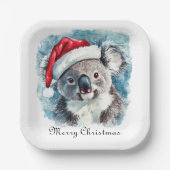 Kerstmis Koala, aanpasbaar Papieren Bordje (Voorkant)