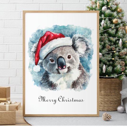 Kerstmis Koala, aanpasbaar Poster