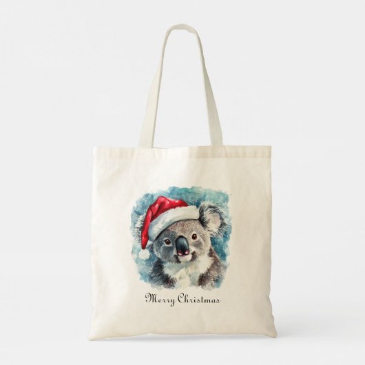 Kerstmis Koala, aanpasbaar Tote Bag (Achterkant)