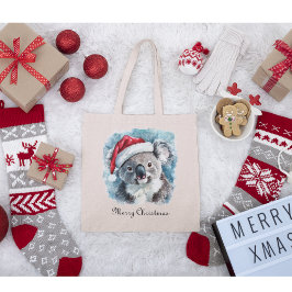 Kerstmis Koala, aanpasbaar Tote Bag