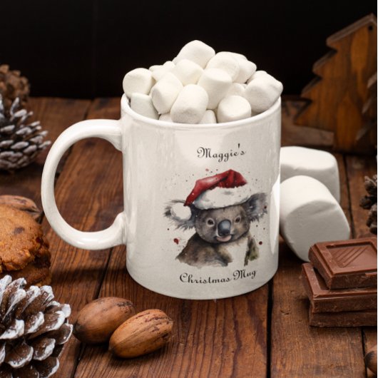 Kerstmis Koala, aanpasbaar Tweekleurige Koffiemok