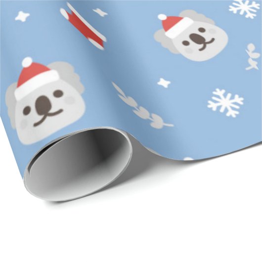 Kerstmis Koala Beer Pattern Cadeaupapier (Rol Hoek)