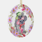 Kerstmis Koala Botanicals Keramisch Ornament (Rechts)