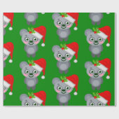 kerstmis koala santa claus cadeaupapier (Vlak)