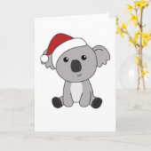 Kerstmis Koala Sneeuw Winter Dieren Koala's Kaart (Gele Bloem)