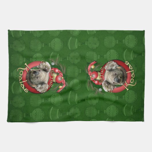 Kerstmis - Koalas - Dek de zalen Theedoek (Horizontaal)